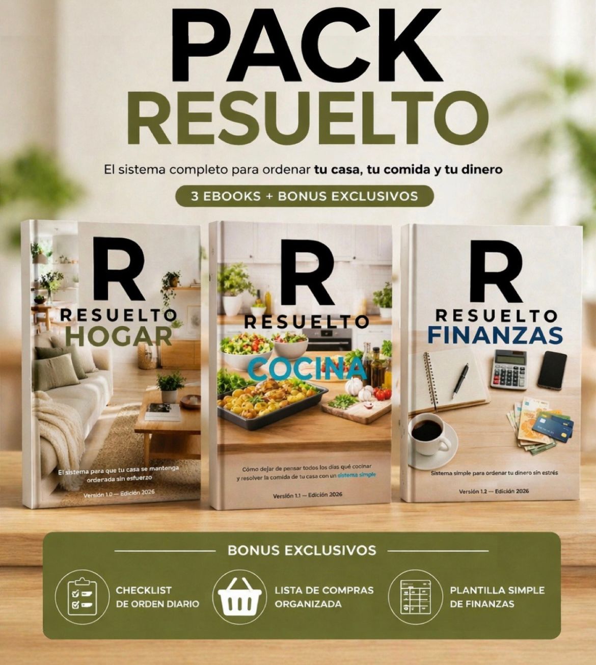 PACK RESUELTO - Vivís apagando incendios todos los días. Tu casa, tu comida y tu plata dependen de vos. Eso no es normal. Es falta de sistema.